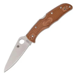 SPYDERCO Endura 4 Lightweight Brown PlainEdge Folding Knife (C10FPBN)