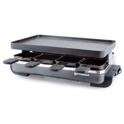 SWISSMAR Classic 8 Person Anthracite Raclette Grill With Aluminum Non-Stick Top (KF-77041)