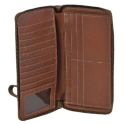 STS Cowhide Brown Suede Saddle Tramp Bentley Wallet (STS-61378) -Outdoor Equipment Shop media 45321.1675245194