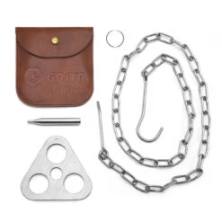 GRITR Camping Tripod Grill Board Set And Collapsible Fire Blower Pipe